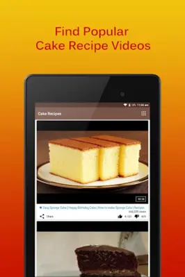 Cake Recipes Videos android App screenshot 2